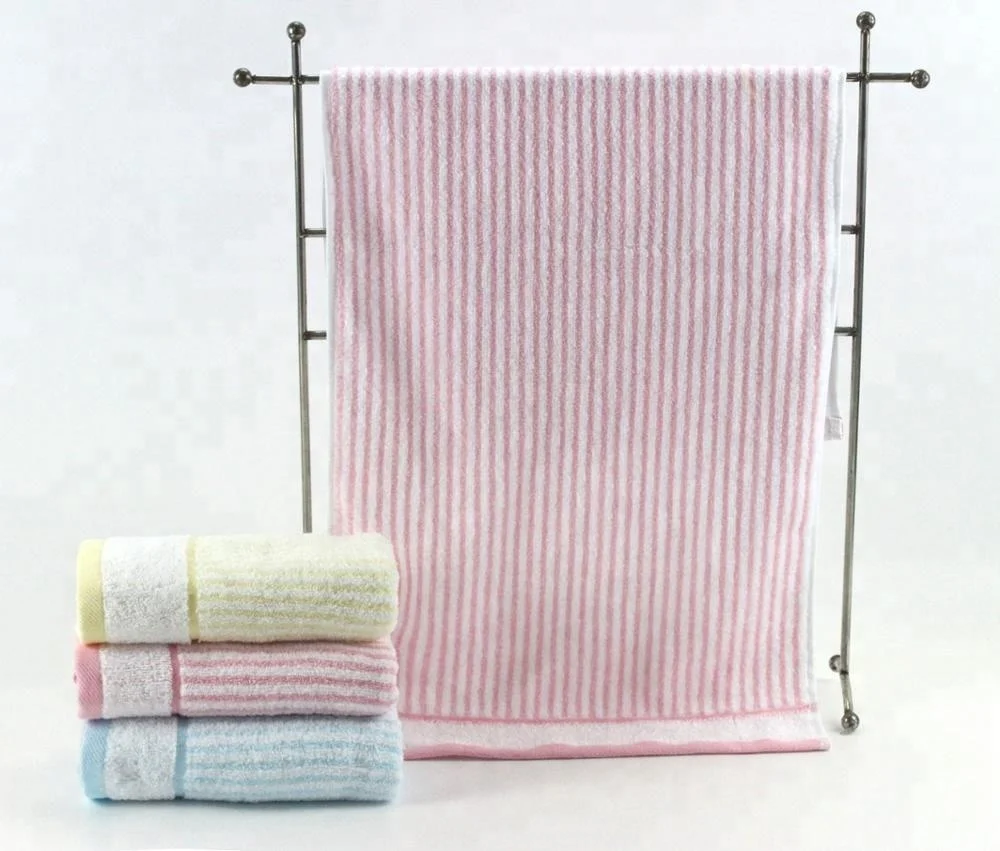 Pure 100% Cotton Yarn Dye Jacquard Stripe Hand Towel Soft colorful Washcloth (60785283038)