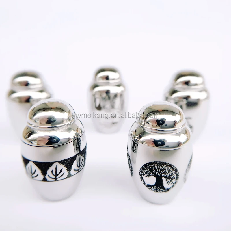 Pet Memorials Silver Tone Stainless Steel Tiny Small Pet Cremation Urn