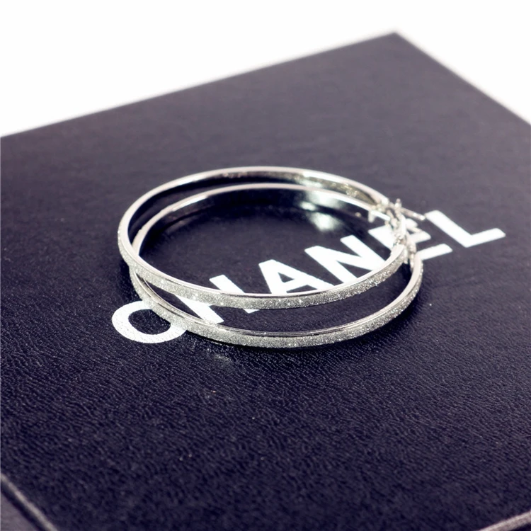 Wholesale Bulk Women Jewelry Earring Dull Polish Dubai Gold Plated Big Large Bali Hoop Earrings with Glitter