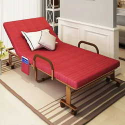 Складная кровать с регулируемым подголовником, толстый матрас со стальным ремнем и Эва (65 см)