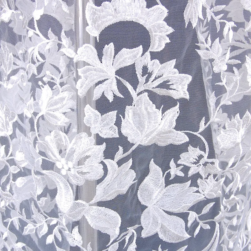 
Wholesale Pure White Cotton Guipure Bridal Wedding 3d Flower Lace Embroidered Fabric 