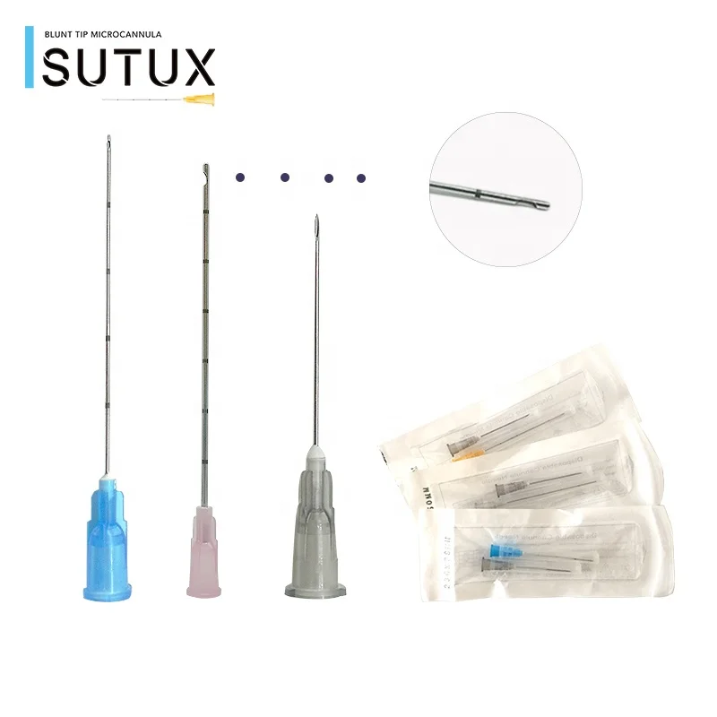 Sutux disposable safety Blunt canula needle 25g 27g for filler injection