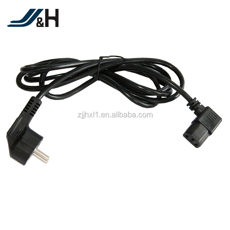 CEE Европейский стандарт 3-контактный разъем правый угол шнур питания