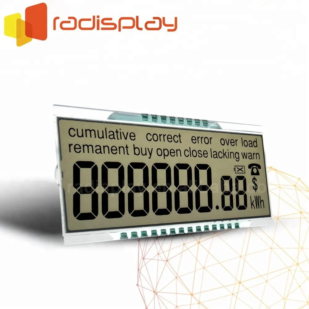 
1/2/3/4/5/6 Digit 7 Segment Monochrome Custom TN Lcd Display 