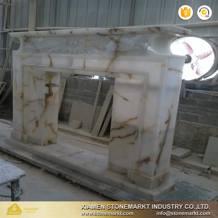 StoneMarkt China white marble fireplace S-001