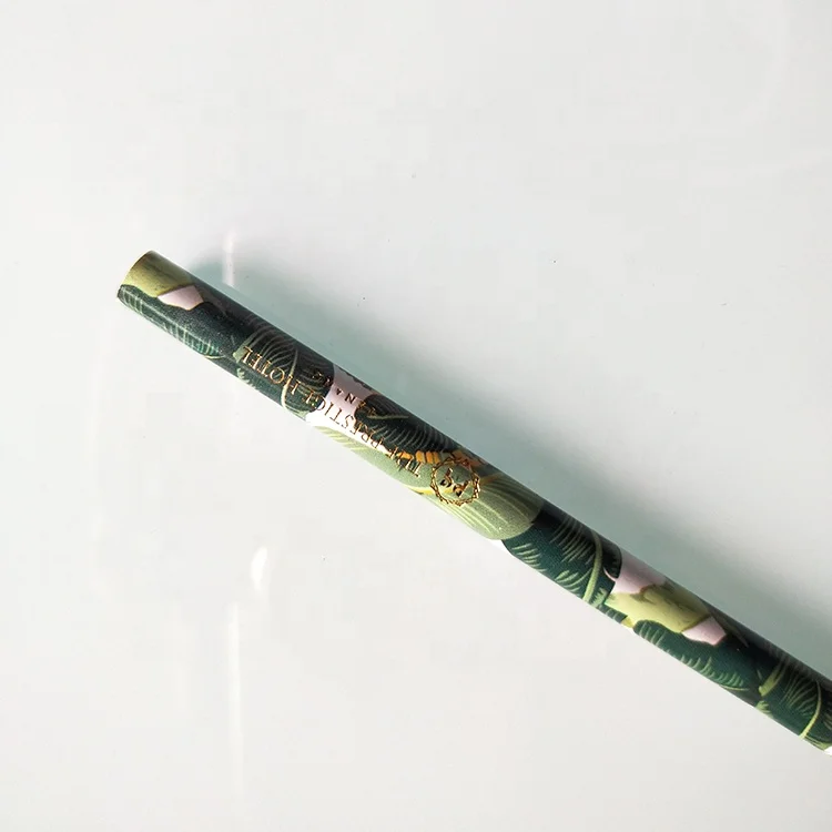 Standard round personalized branding advertising school wooden custom logo pencil