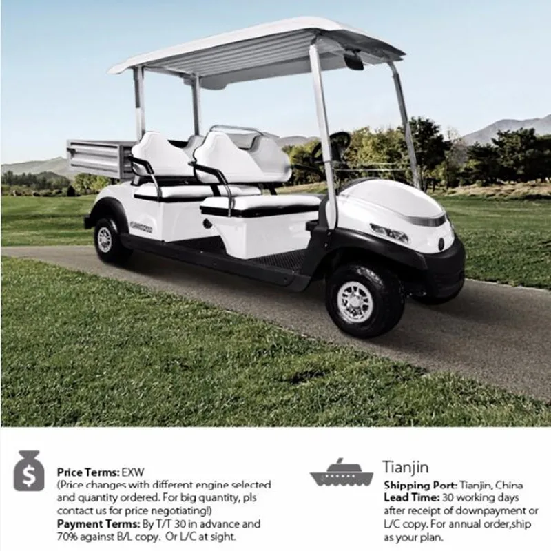
Aluminium 4 seats 100kg battery golf cart cargo carrier with Curtis controller Trojan battery 