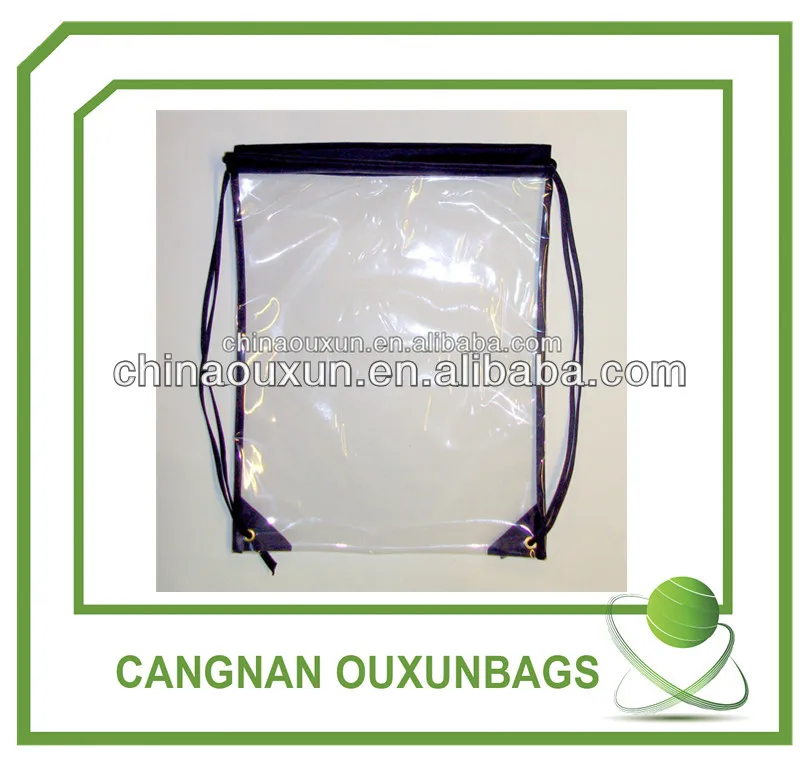 Индивидуальный печатный Пластиковый прозрачный ПВХ мешок на шнурке