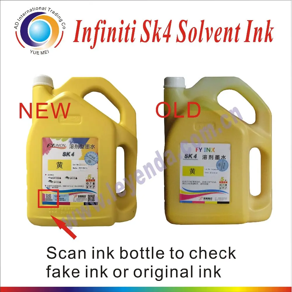 
original FYUNION SK4 solvent ink have code scanning for spt 510 printhead 