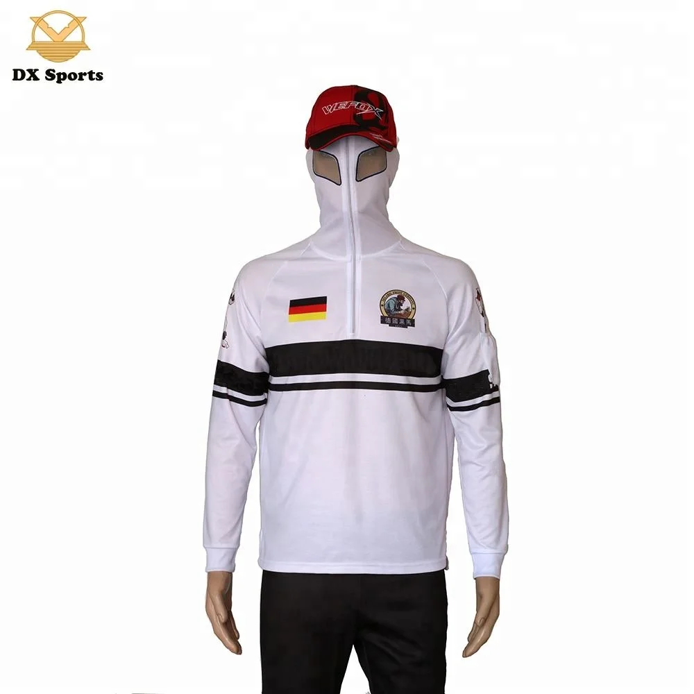 Custom polyester uv protection sublimation long sleeve hooded fishing shirts