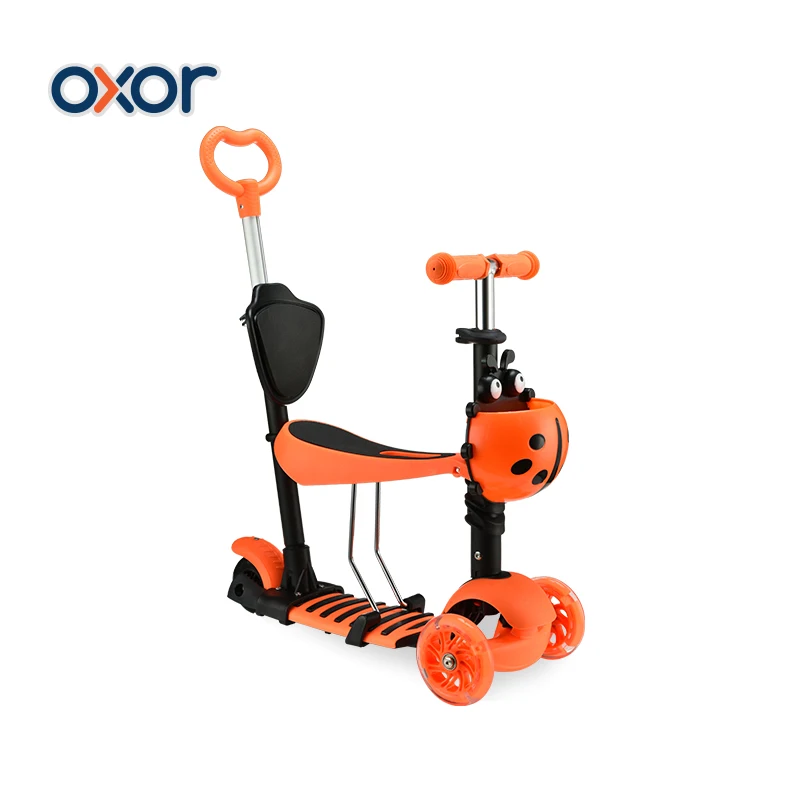 Most Favorite Multi-function 5 in 1 Baby Kids Foot Scooter Smart Kick Scooter with Basket and Seat