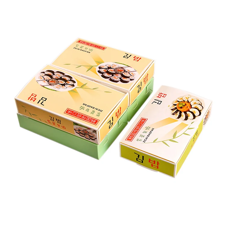 Eco-Friendly Square Art Paper disposable Food Packaging box for japanese sushi
