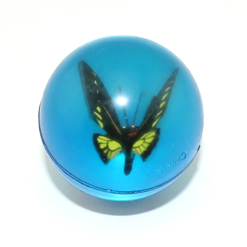 
transparent balls with 3D animals inside butterfly big rubber bouncy balls 