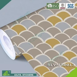 Non-toxic environmental vinyl pvc laminated heat resistance interior decoration transparent self adhesive wall paper