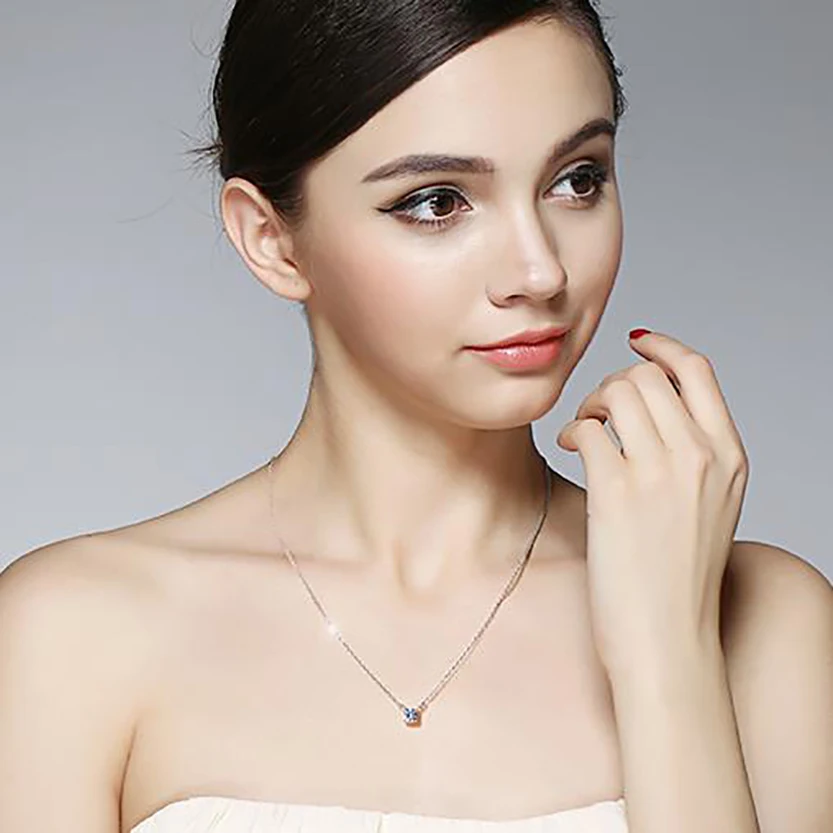 
New Design Pendant With Chain Round Cut Zircon S925/Brass Plated Girls Gifts 