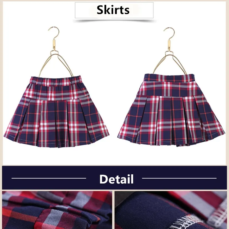 Hot sell custom checked school girl mini skirt cheap asian school girl short skirt