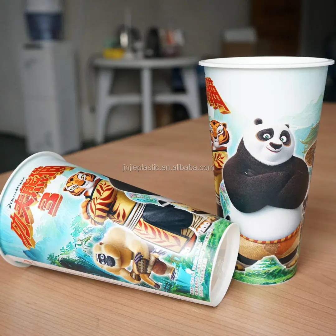 
22oz, orange peel printing, use in cinema, plastic popcorn cup 