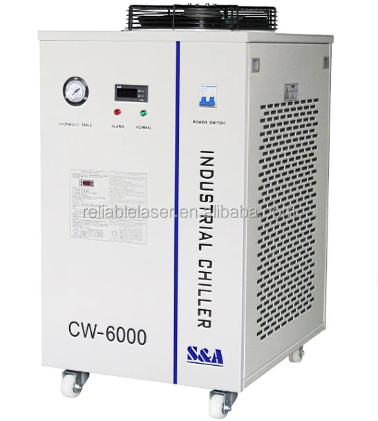 Industrial water cooled refrigerator chiller laser water chiller S&A CW6000AI for machining center spindle and laser tube