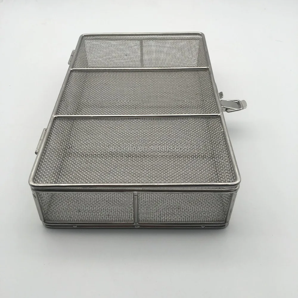 Корзина из проволочной сетки из нержавеющей стали с крышкой и металлическим замком