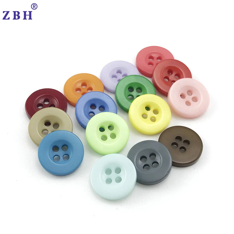 Plastic Color Resin Button Round 4-Holes Button DIY