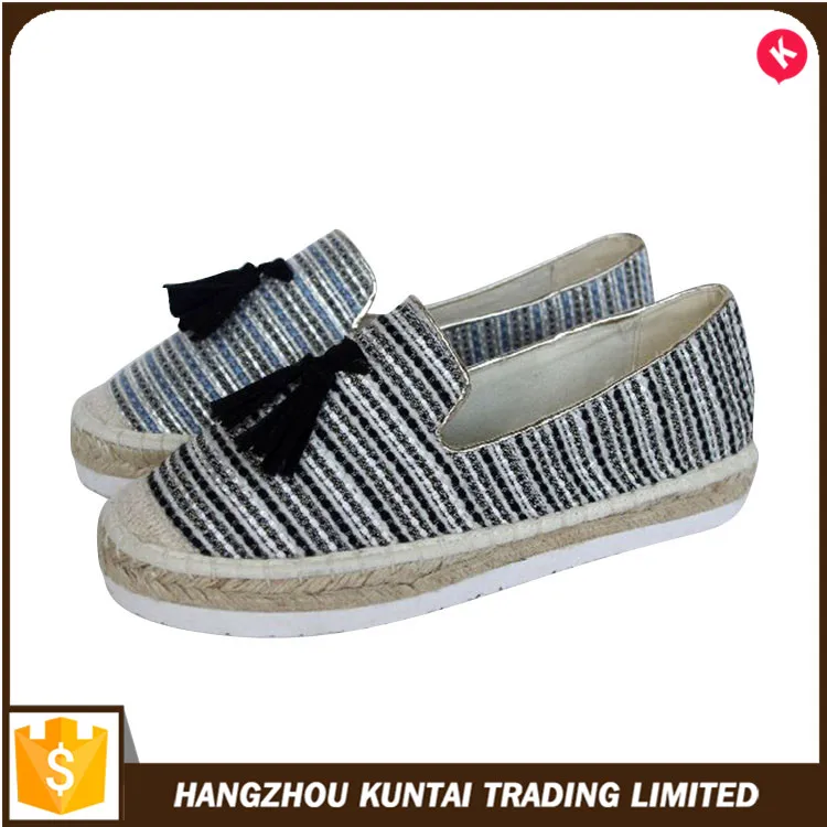 Alibaba Best Sellers Fashion Black Wholesale Handmade Jute Espadrilles Fisherman Shoes