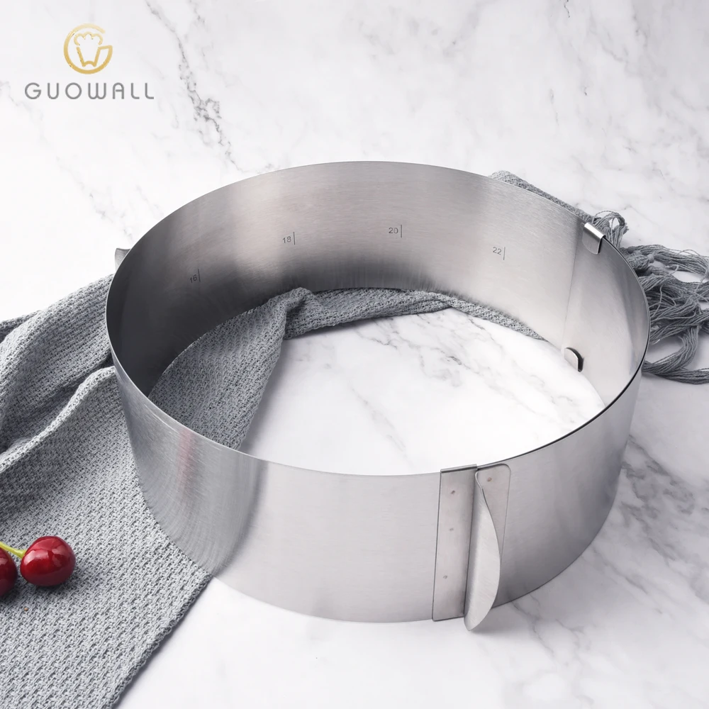 16~30cm Adjustable Stainless Steel  With Measurement Cake Baking Cake Decor Mold Ring