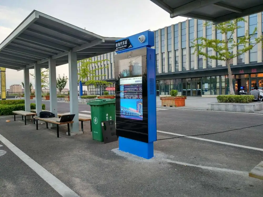  55 дюймов напольные интеллектуальные электронные автобусные остановки цифровая надпись дисплей signage с системой управления содержанием