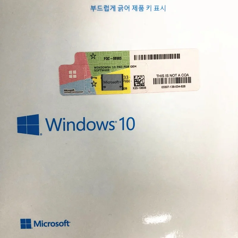 
Korean Orignal Microsoft windows 10 pro Software Oprating System Genuine OEM package Win 10 Professional FPP 