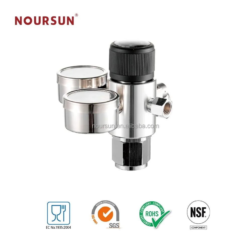 
Dual gauge CO2 beer keg regulator 
