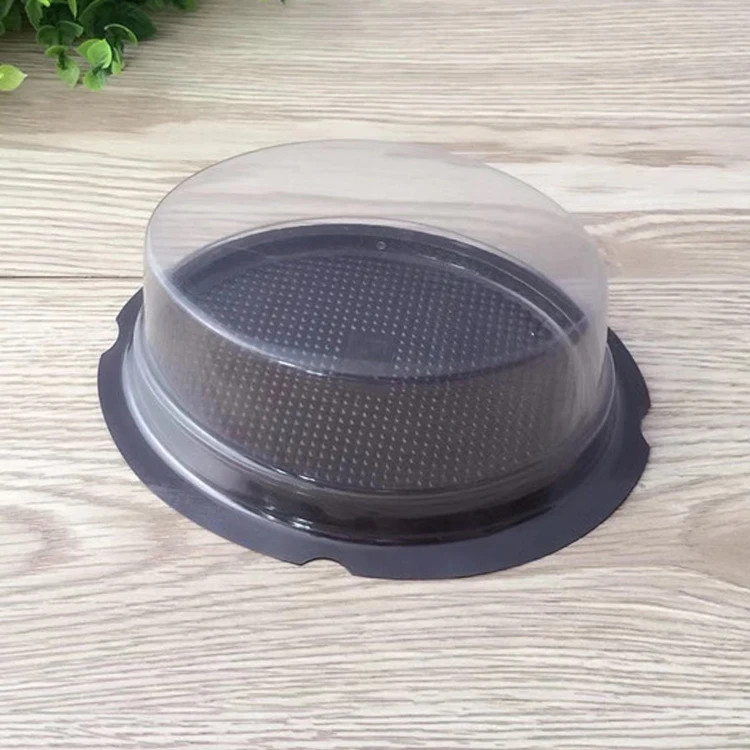 Food safety factory direct supply round cake containers disposable,plastic cake tray with round lid