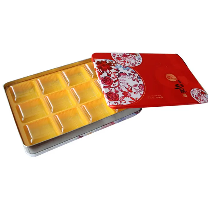 
Rectangular hinged tin containers metal box with clear lids wholesale 