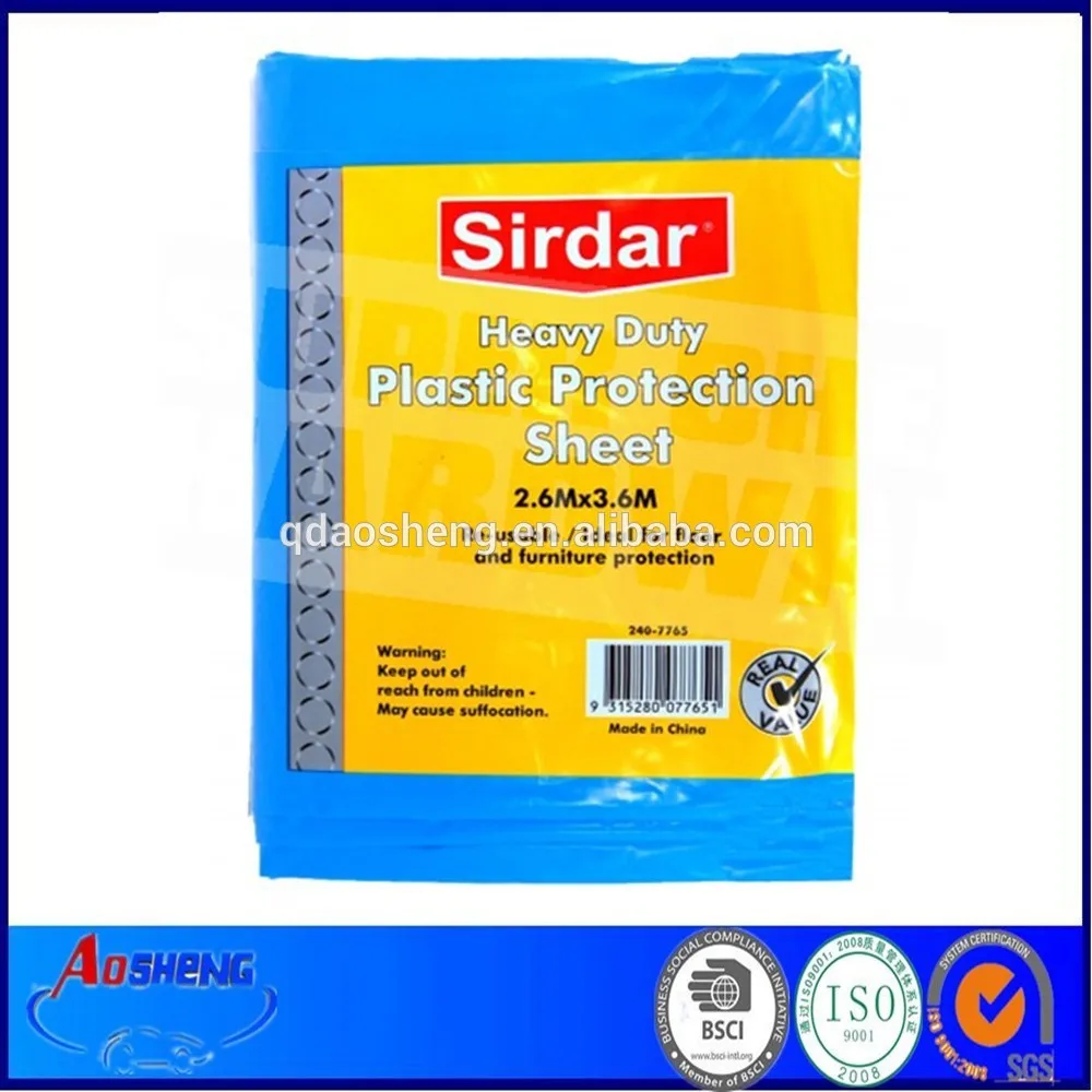 2.6x3.6m blue wear-resistant plastic protection sheet
