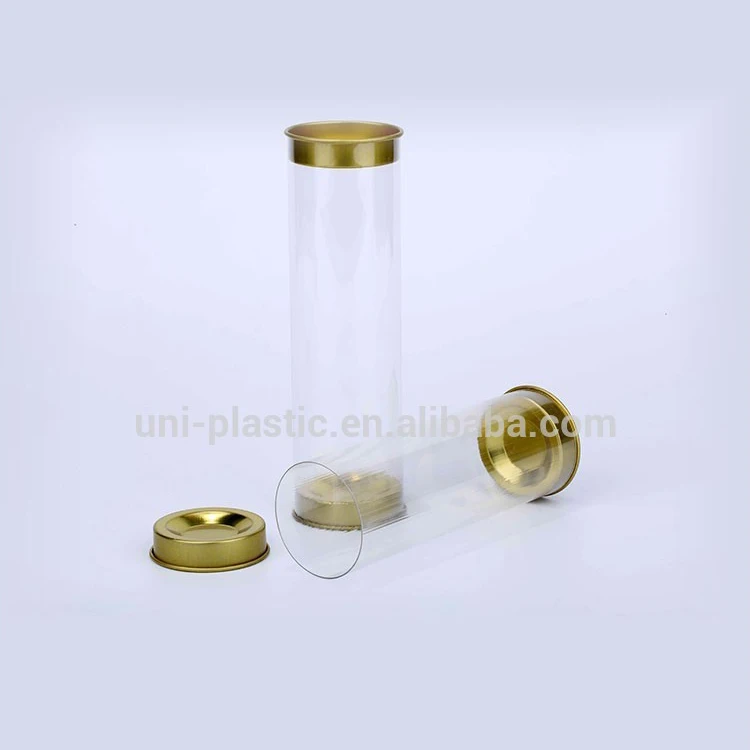 Прозрачная ПВХ или ПЭТ прозрачная пластиковая трубка упаковка с колпачками, бесшовные Упаковочные Трубы