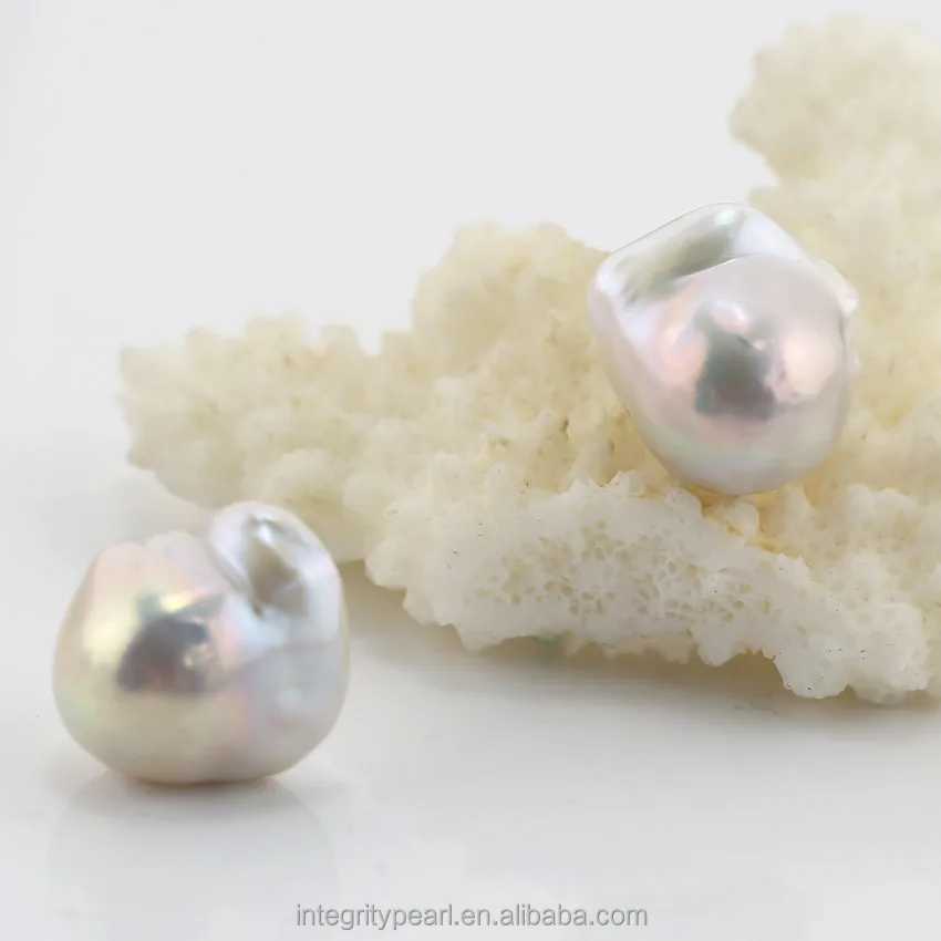 15x20mm big large size natural fresh water real freshwater baroque pearl earring