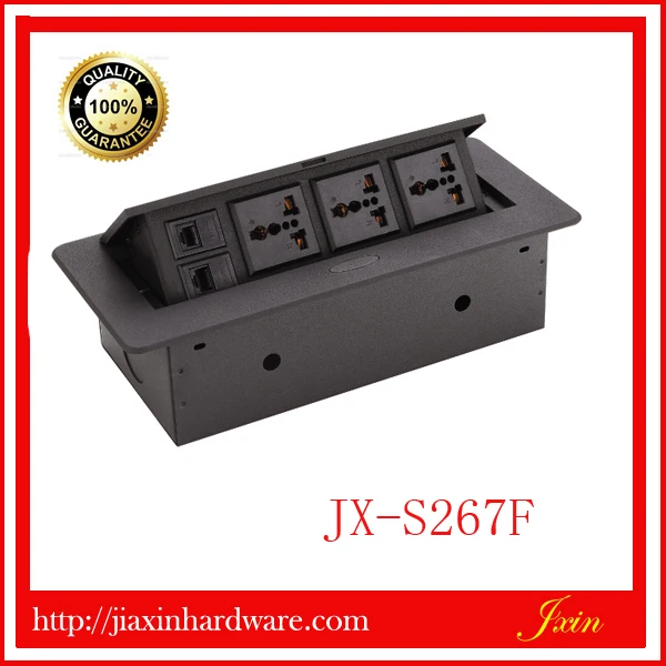 JX-S267F Zinc Alloy multifunction office Pop Up Table Desk Power Desktop Socket