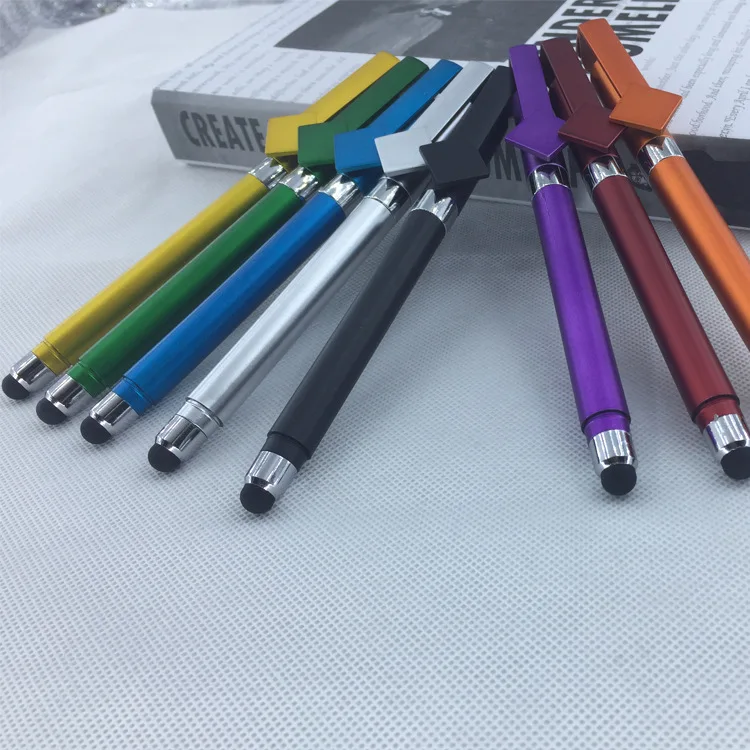 
Wholesale Multi-functional Phone Holder/Capacitance Pen/ Promotional Ballpoint Pens with Logo or QR Code Customized 