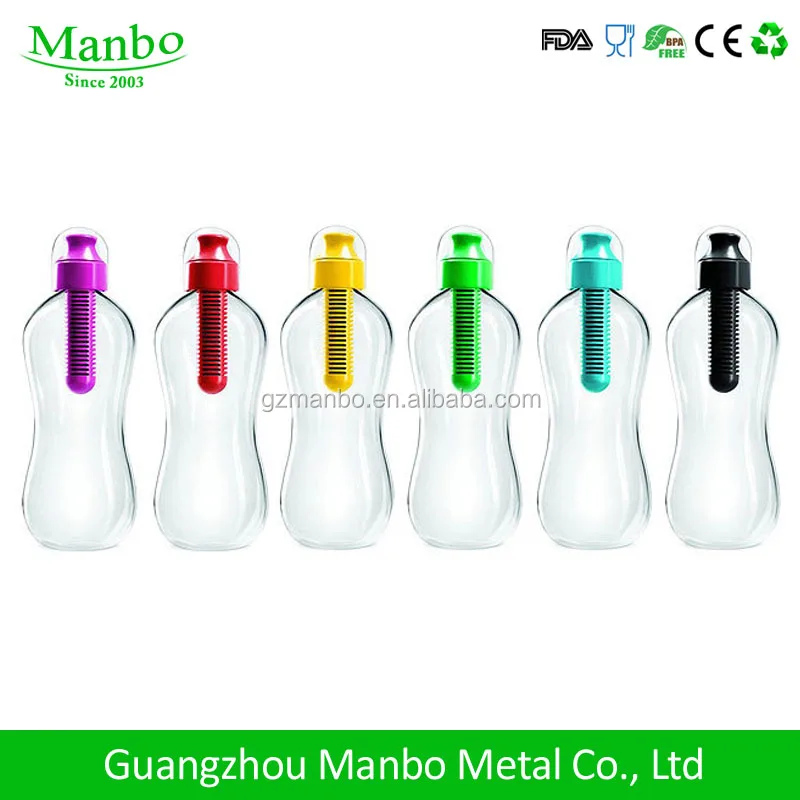 Hot Sale BPA Free 550ml Plastic Alkaline Water Bottle Filter Cap With Carabiner