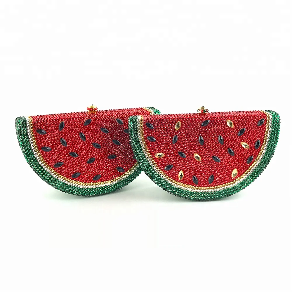 High quality custom watermelon shape full crystal evening party bag OC3656