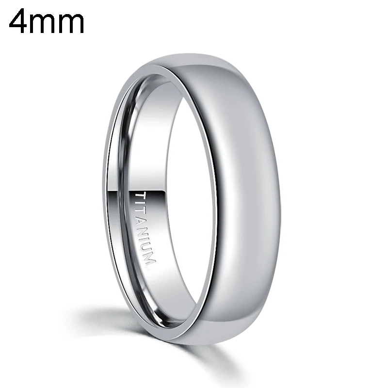 2mm/4mm/6mm Polished Silver Titanium Ring Women Smooth Wedding Band Minimalist Simple Stacking Rings Female Fashion Jewelry
