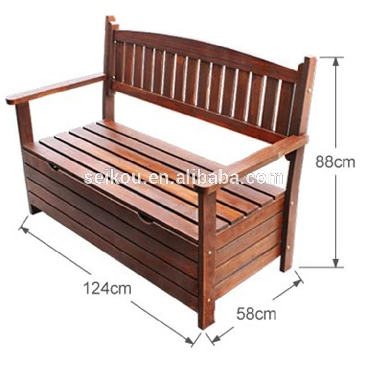 Wooden storage garden bench