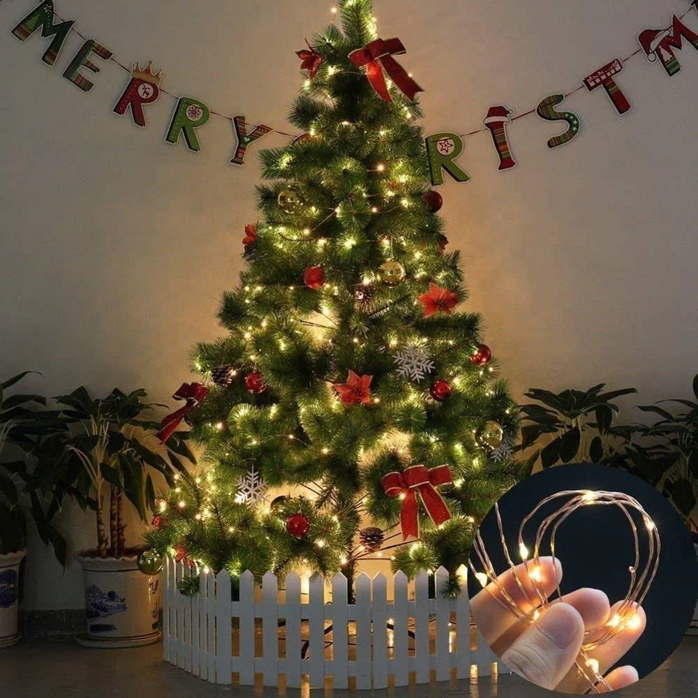 Custom Decorative Copper Wire Mini Fairy Light Strings For Christmas Tree Decoration