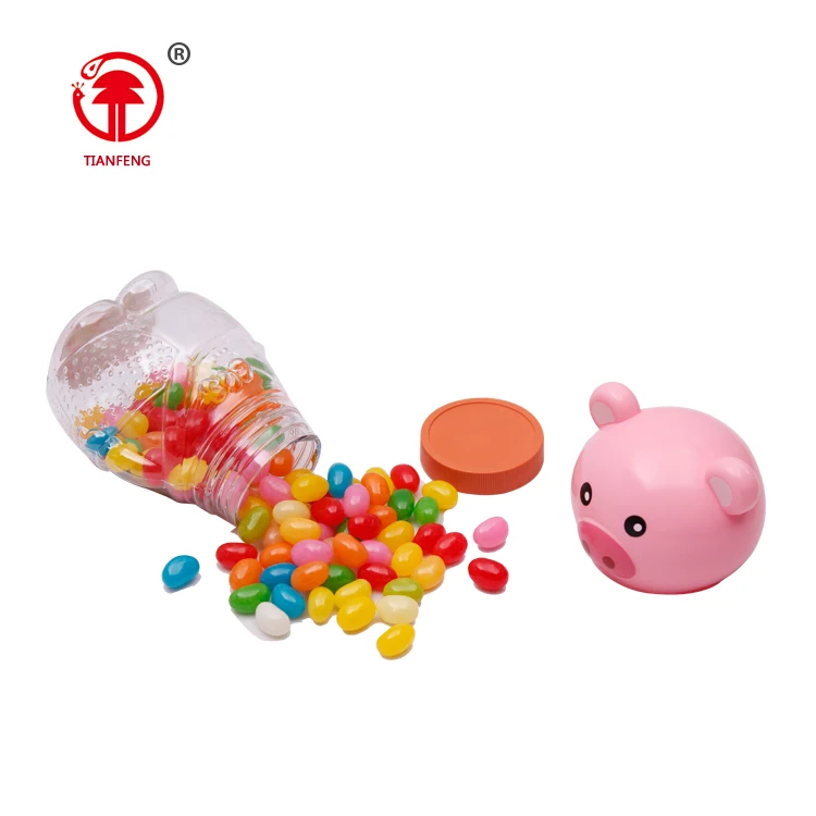 Flavor and colors available pink pig shaped candy flavoring jelly beans custom gel gummy jelly bean