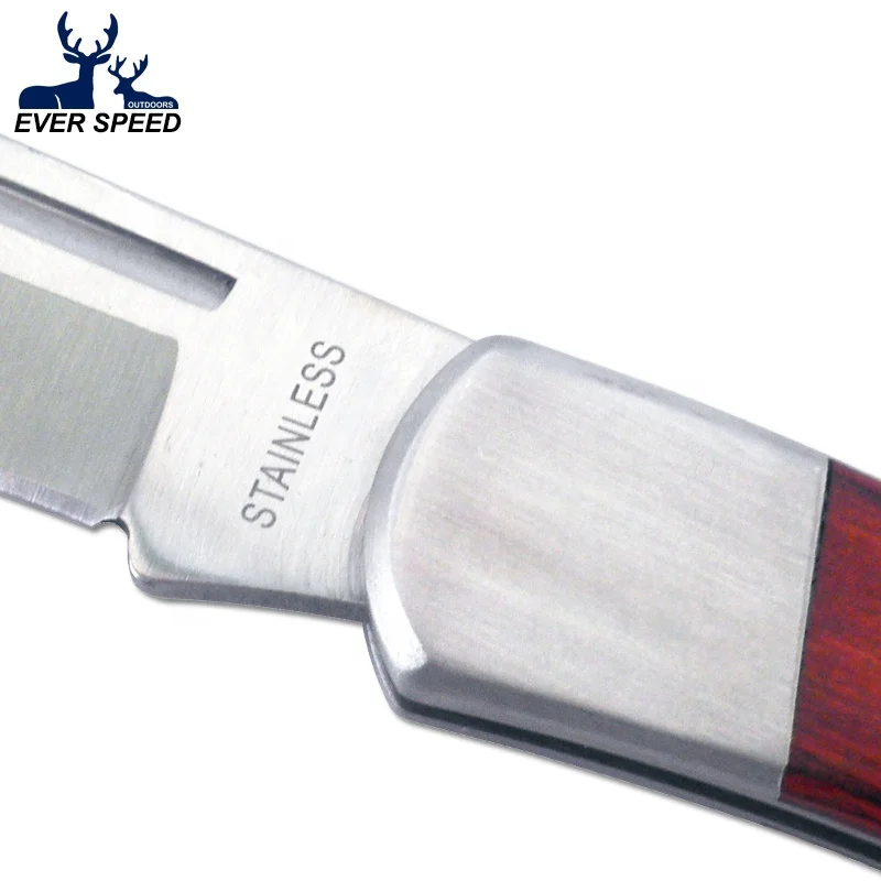 Stainless blade camping Rosewood handle pocket folding tactical knife survival
