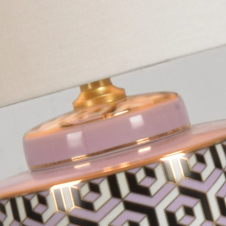 Factory Price Guangdong Home Goods Decal Style Bedside Ceramics Office Table Lamp For Decoration