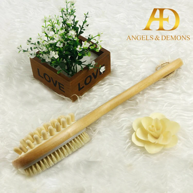 
Private Label Detachable Long Handle Massage Wood Bamboo Natural Bristle Dry Skin Bath Body Brush 