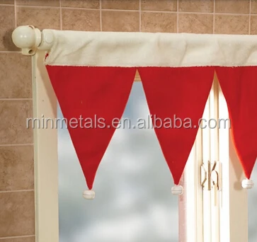 
santa hat window valance , christmas curtain for christmas decoration 