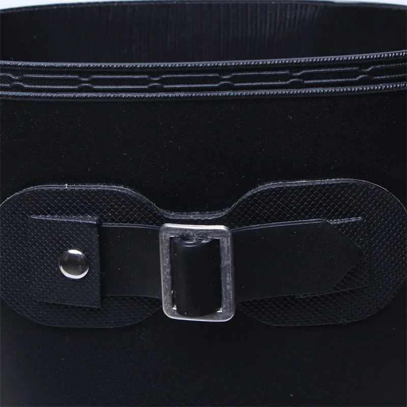 Classic Black Wellies New Design Fashion Wellington Pvc Waterproof Rain Boots With BucklesDurable For Women Rain Knee High Shoes