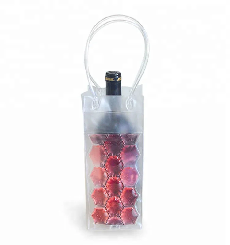 Custom logo Gel Ice Pack PVC Wine Cooler Bag champa bag single wine bottle chiller insulated