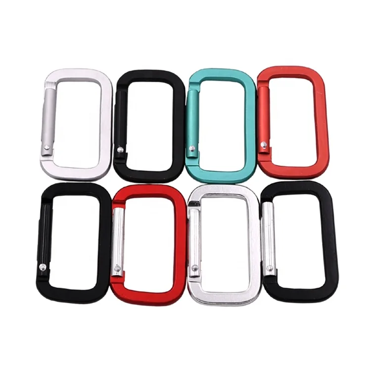 5 cm square Carabiner Flat Karabiner Aluminum Bag Hook Strap Carabiner Clip Promotional Keychain Clothing Parts