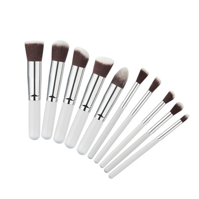Barrel Cylinder Round 10 Piece Pieces Pcs 10pcs Makeup Brushes Brush Set